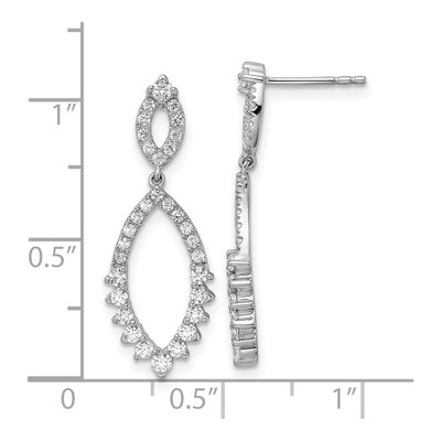 14K White Gold 3/4 ct tw Lab-Grown Diamond Dangle Earrings – view 5
