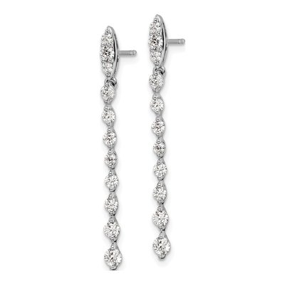 14K White Gold 1 ct tw Lab-Grown Diamond Dangle Earrings – view 3