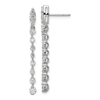 14K White Gold 1 ct tw Lab-Grown Diamond Dangle Earrings