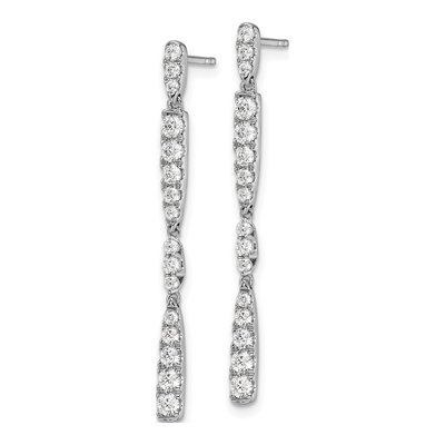 14K White Gold 1 ct tw Lab-Grown Diamond Dangle Earrings – view 2