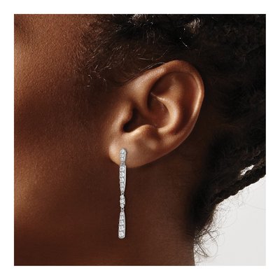 14K White Gold 1 ct tw Lab-Grown Diamond Dangle Earrings – view 3