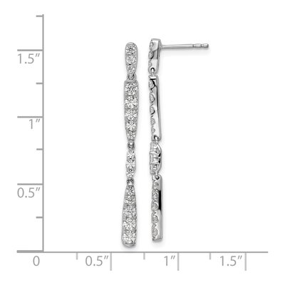 14K White Gold 1 ct tw Lab-Grown Diamond Dangle Earrings – view 4