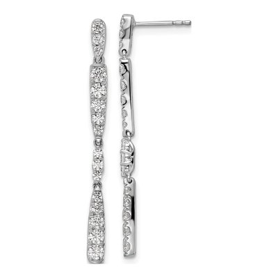 14K White Gold 1 ct tw Lab-Grown Diamond Dangle Earrings
