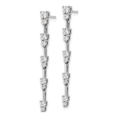 14K White Gold 1 ct tw Lab-Grown Diamond Dangle Earrings – view 2