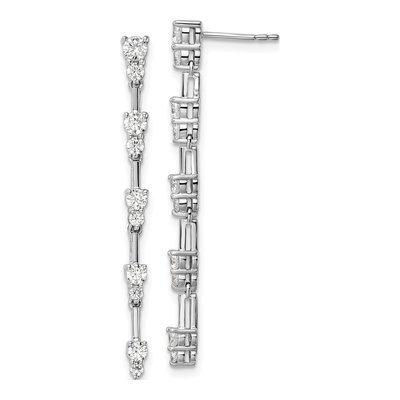 14K White Gold 1 ct tw Lab-Grown Diamond Dangle Earrings