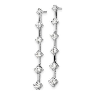 14K White Gold 1 ct tw Lab-Grown Diamond Six Dangle Earrings – view 3