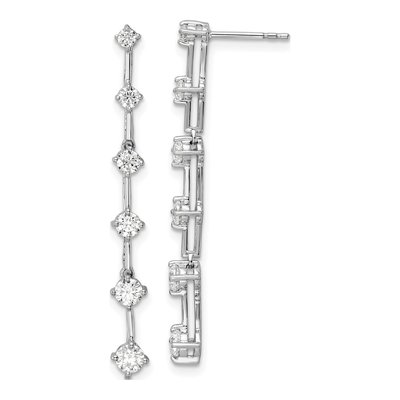 14K White Gold 1 ct tw Lab-Grown Diamond Six Dangle Earrings