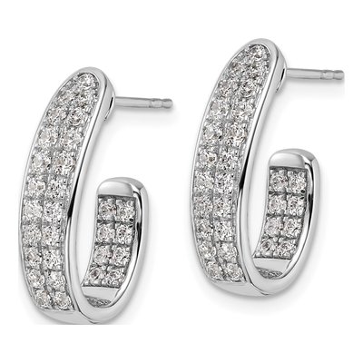 14K White Gold 1 ct tw 19mm Lab-Grown Diamond Hoop Earrings – view 2