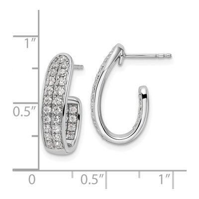 14K White Gold 1 ct tw 19mm Lab-Grown Diamond Hoop Earrings – view 4