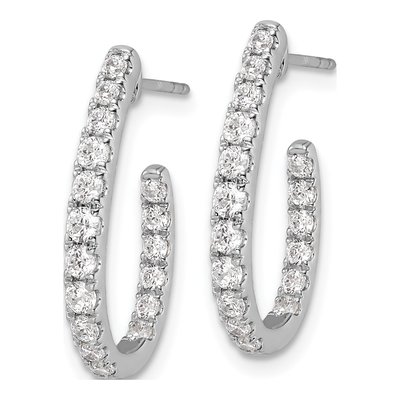 14K White Gold 1 ct tw 21mm Lab-Grown Diamond J- Hoop Earrings – view 3