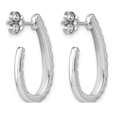 14K White Gold 1 ct tw 21mm Lab-Grown Diamond J- Hoop Earrings – view 5