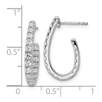14K White Gold 1 ct tw 21mm Lab-Grown Diamond J- Hoop Earrings – view 6