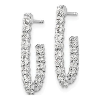 14K White Gold 1 ct tw 20mm Lab-Grown Diamond Inside-Out Hoop Earrings – view 3