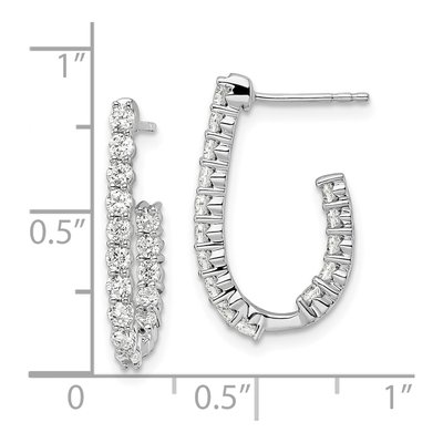 14K White Gold 1 ct tw 20mm Lab-Grown Diamond Inside-Out Hoop Earrings – view 5