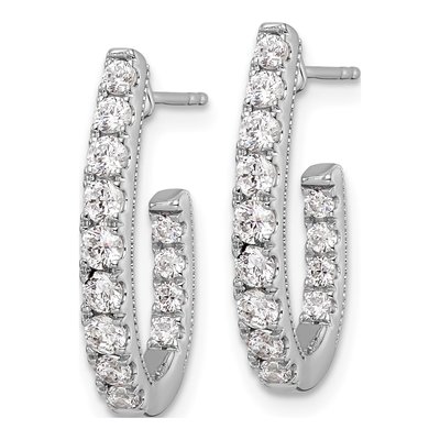 14K White Gold 1 ct tw 21mm Lab-Grown Diamond Inside-Out Hoop Earrings – view 2