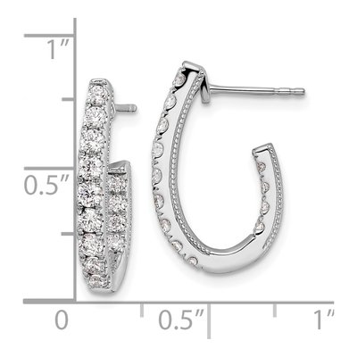 14K White Gold 1 ct tw 21mm Lab-Grown Diamond Inside-Out Hoop Earrings – view 4