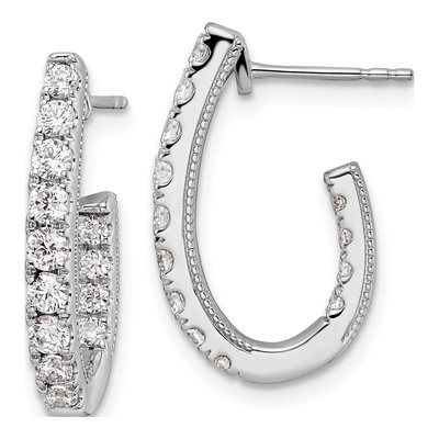 14K White Gold 1 ct tw 21mm Lab-Grown Diamond Inside-Out Hoop Earrings