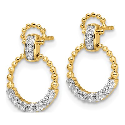 14K Yellow Gold 1/4 ct tw Lab-Grown Diamond Circle Dangle Earrings – view 3
