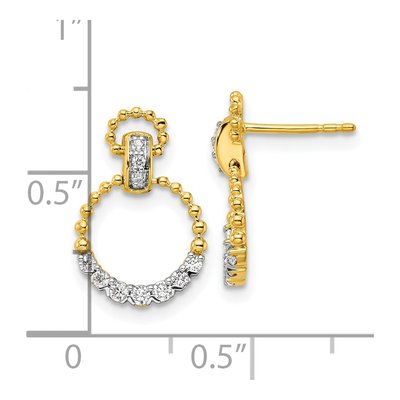 14K Yellow Gold 1/4 ct tw Lab-Grown Diamond Circle Dangle Earrings – view 5