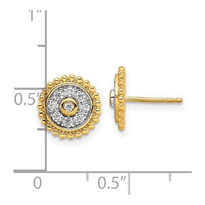 14K Yellow Gold 1/3 ct tw 1.6mm Round Lab-Grown Diamond Circle Stud Earrings – view 4