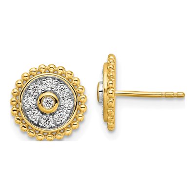 14K Yellow Gold 1/3 ct tw 1.6mm Round Lab-Grown Diamond Circle Stud Earrings