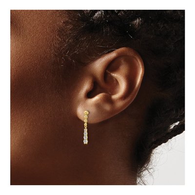 14K Yellow Gold 1/3 ct tw Lab-Grown Diamond Bar Dangle Earrings – view 4