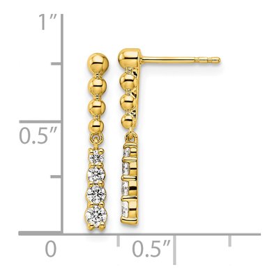 14K Yellow Gold 1/3 ct tw Lab-Grown Diamond Bar Dangle Earrings – view 5