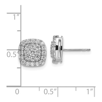 14K White Gold 7/8 ct tw 2.5mm Round Lab-Grown Diamond Halo Stud Earrings – view 4