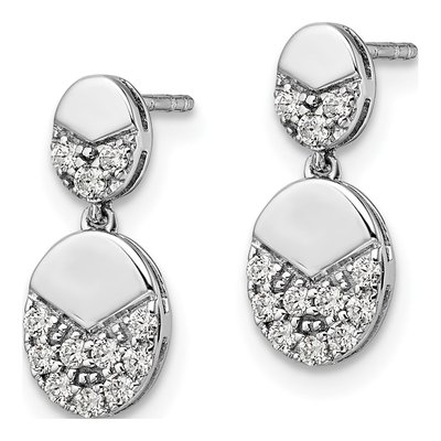 14K White Gold 1/4 ct tw Lab-Grown Diamond Dangle Earrings – view 2