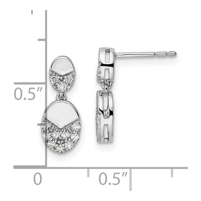 14K White Gold 1/4 ct tw Lab-Grown Diamond Dangle Earrings – view 4