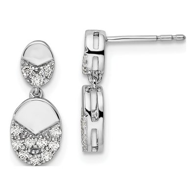 14K White Gold 1/4 ct tw Lab-Grown Diamond Dangle Earrings