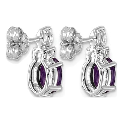14K White Gold 1/6 ct tw Amethyst & Diamond Dangle Earrings – view 4
