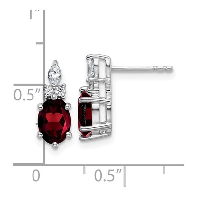 14K White Gold 1/6 ct tw Garnet & Diamond Dangle Earrings – view 3