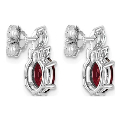 14K White Gold 1/6 ct tw Garnet & Diamond Dangle Earrings – view 4