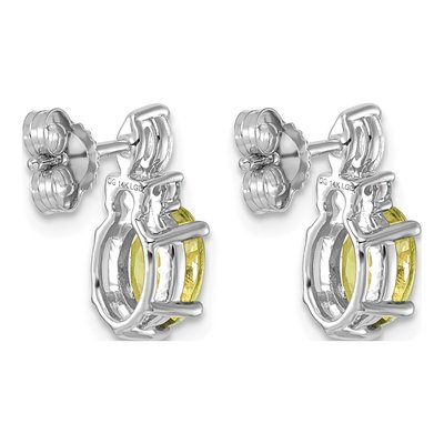 14K White Gold 1/6 ct tw Peridot & Diamond Dangle Earrings – view 4