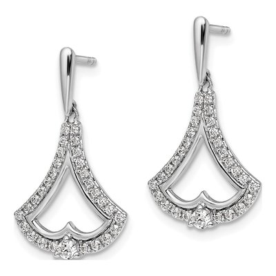 14K White Gold 1/2 ct tw Diamond Dangle Earrings – view 2