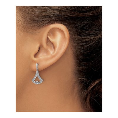 14K White Gold 1/2 ct tw Diamond Dangle Earrings – view 3