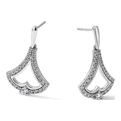 14K White Gold 1/2 ct tw Diamond Dangle Earrings – view 5
