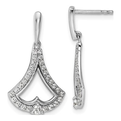 14K White Gold 1/2 ct tw Diamond Dangle Earrings