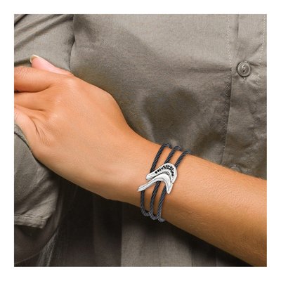 Titanium & Sterling Silver Black Spinel Cuff Bracelet – view 3