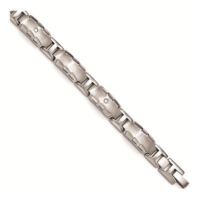 Titanium 1/8 ct tw Diamond Link Bracelet