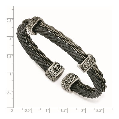 Edward Mirell Black Titanium Cuff Bracelet – view 3