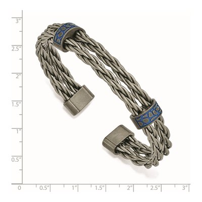 Titanium Blue Anodized Cuff Bracelet – view 3