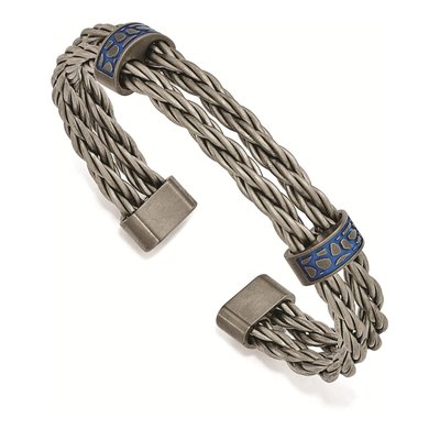 Titanium Blue Anodized Cuff Bracelet