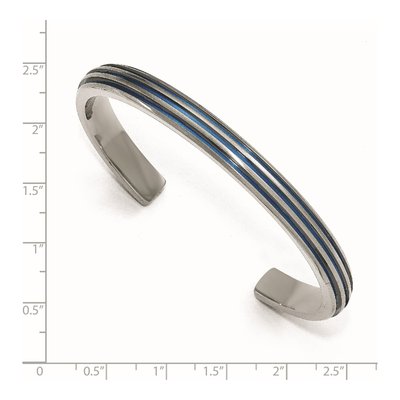 Titanium Blue Anodized Cuff Bracelet – view 3