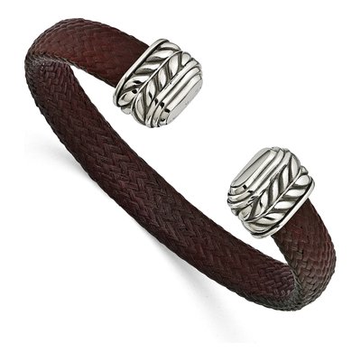 Stainless Steel Carbon Fiber Cuff Bracelet