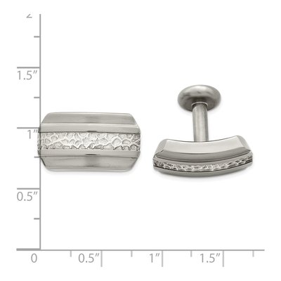Titanium & Silver Brushed Cufflinks – view 3