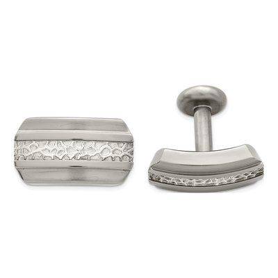 Titanium & Silver Brushed Cufflinks