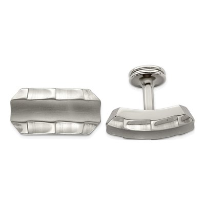 Titanium Faceted Cufflinks for Men