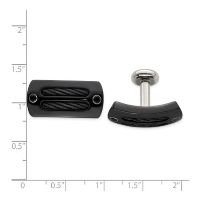 Black Titanium & Silver Cufflinks – view 3